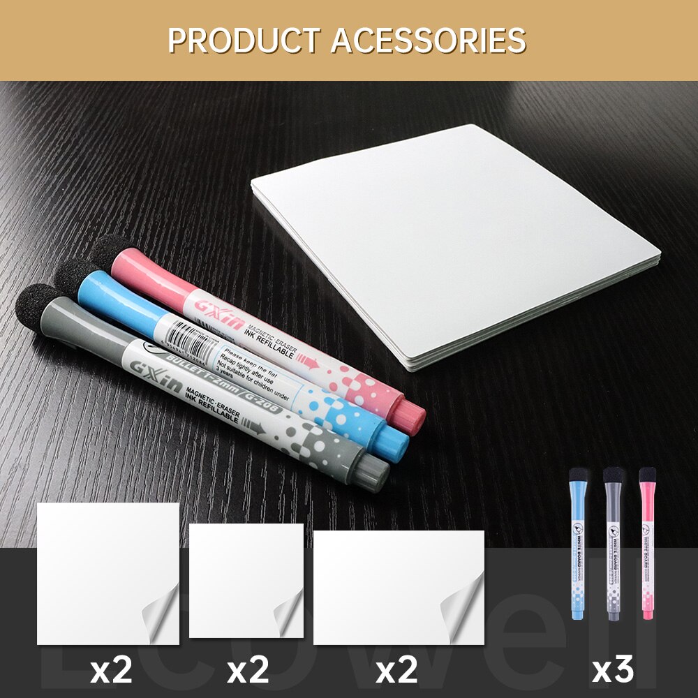 Magnetic Whiteboard Stickers Dry Erase Whiteboard notes for Kid Calendar Table Schedules Fridge Draw Sticker 4*4 /5*5/4*6 inch