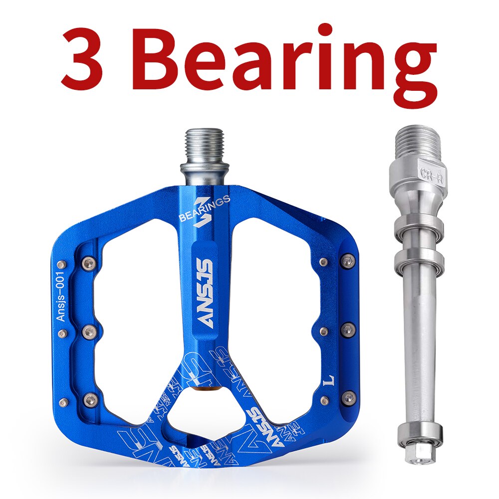 ANSJS Nicht-Slip Mountainbike Pedale, ultra Starke Bunte Cr-Mo CNC Gefräste 9/16 "3 Versiegelt Lager für Road BMX MTB Fixie Bike: 3 Bearings Blue