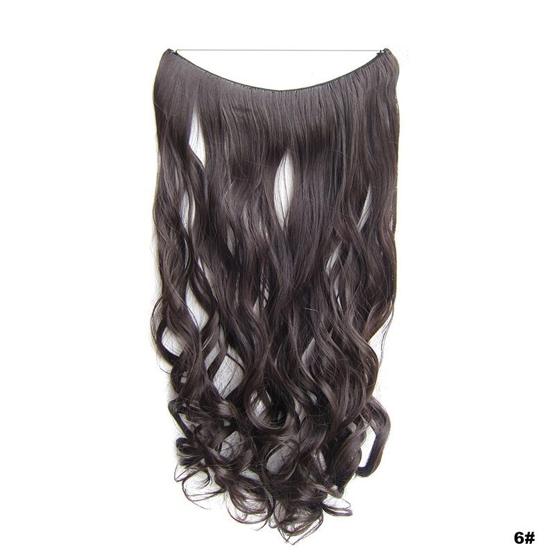 Similler-extensiones de cabello sintético para mujer, hilo Invisible de 24 pulgadas, sin Clips, rizado largo, línea de pescado secreta, 100g