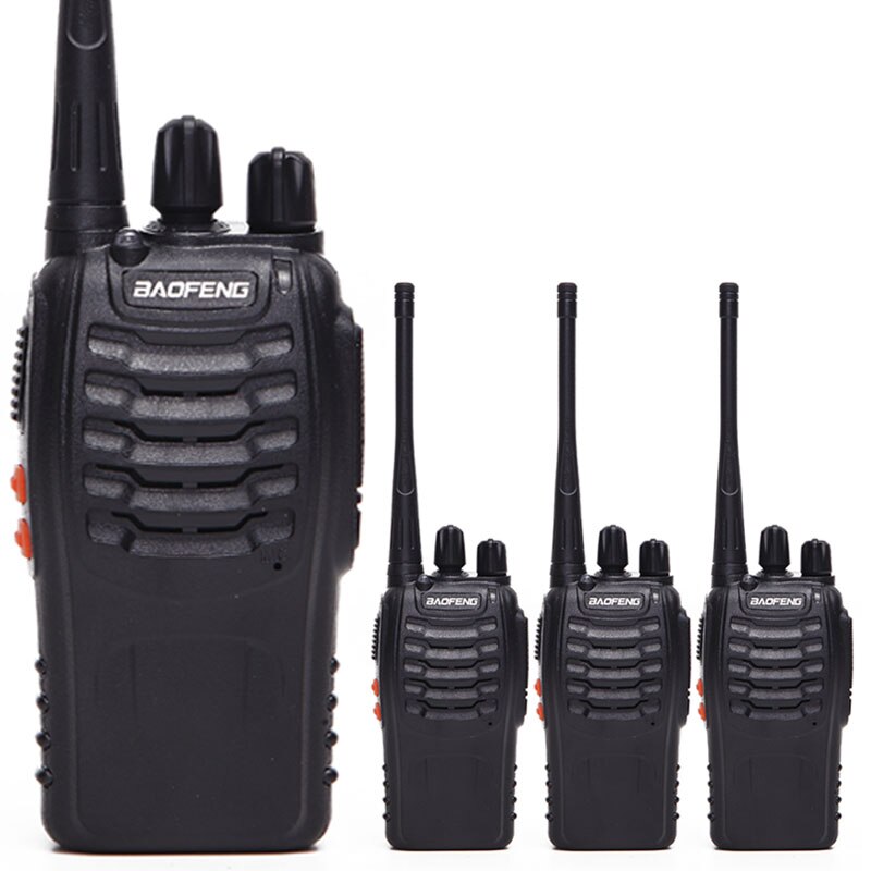 Baofeng BF-888S Walkie Talkie Uhf Twee Manier Radio BF888S Handheld Radio 888S Comunicador Zender Transceiver + 4 Headsets: 4 pcs