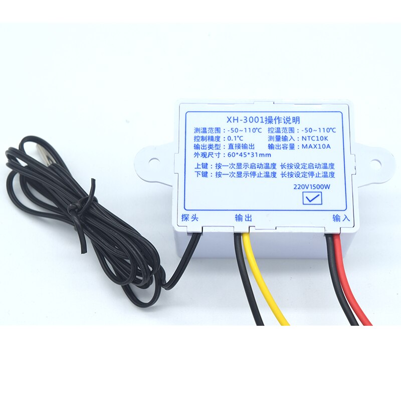 W3001 LED Digital Control Temperature Microcomputer Thermostat Switch Thermometer Thermoregulator 12/24/220V