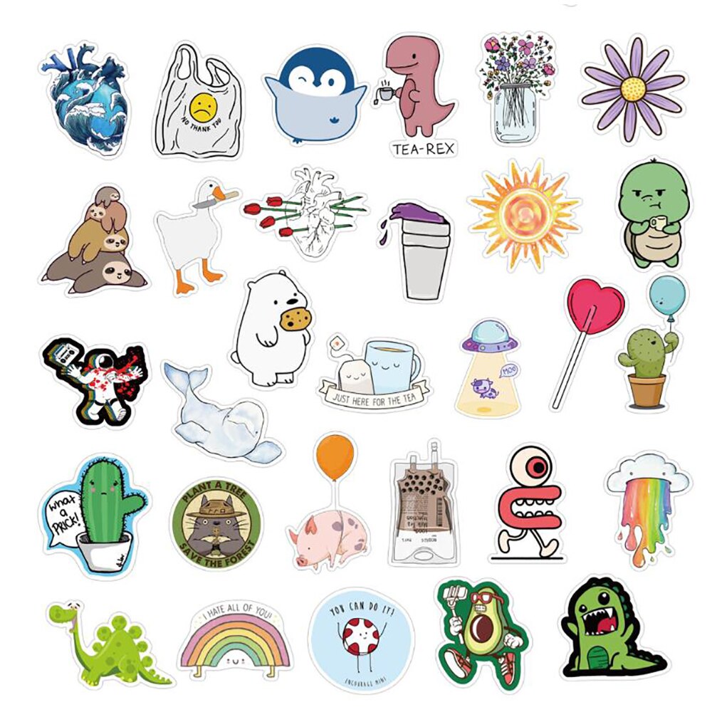 75PCS Cute Cartoon VSCO Girl Stickers For Car Motorcycle Travel Luggage Guitar Skateboard Waterproof Cool Decal Stickers