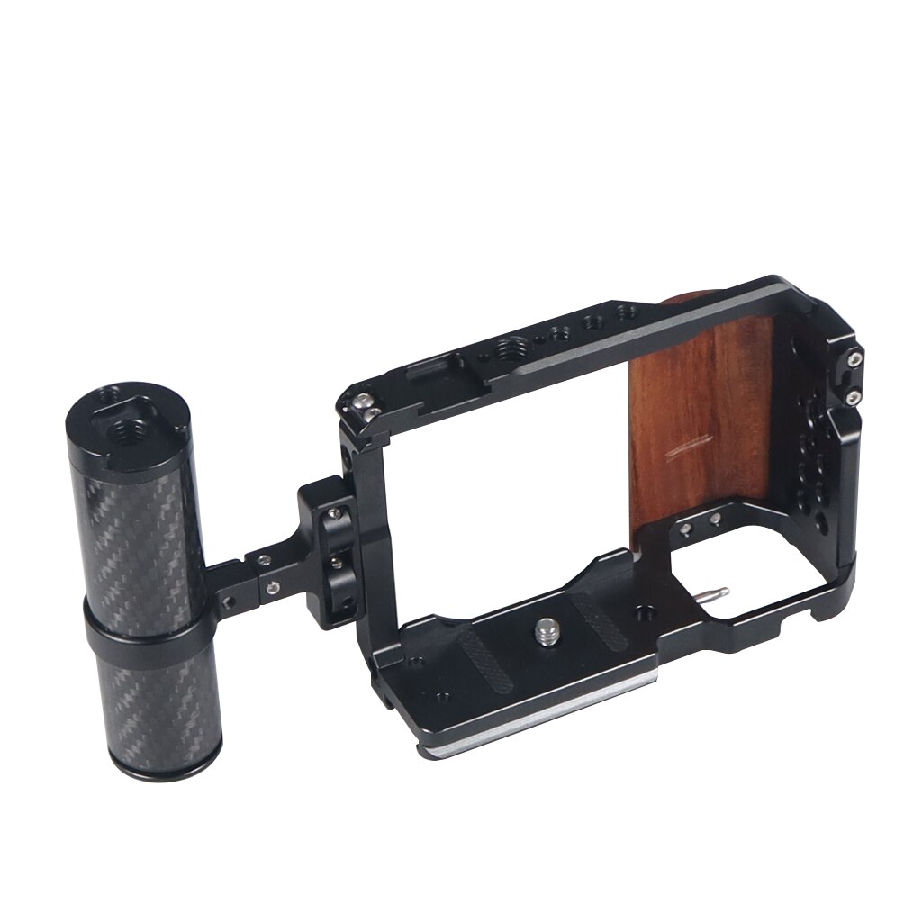 ZVE10 Camera Kooi Houten Handvat Met Top / Side Grip Ingebouwde Arca Quick Release Plaat Stabilizer Rig Kit voor Sony ZV-E10 Dslr