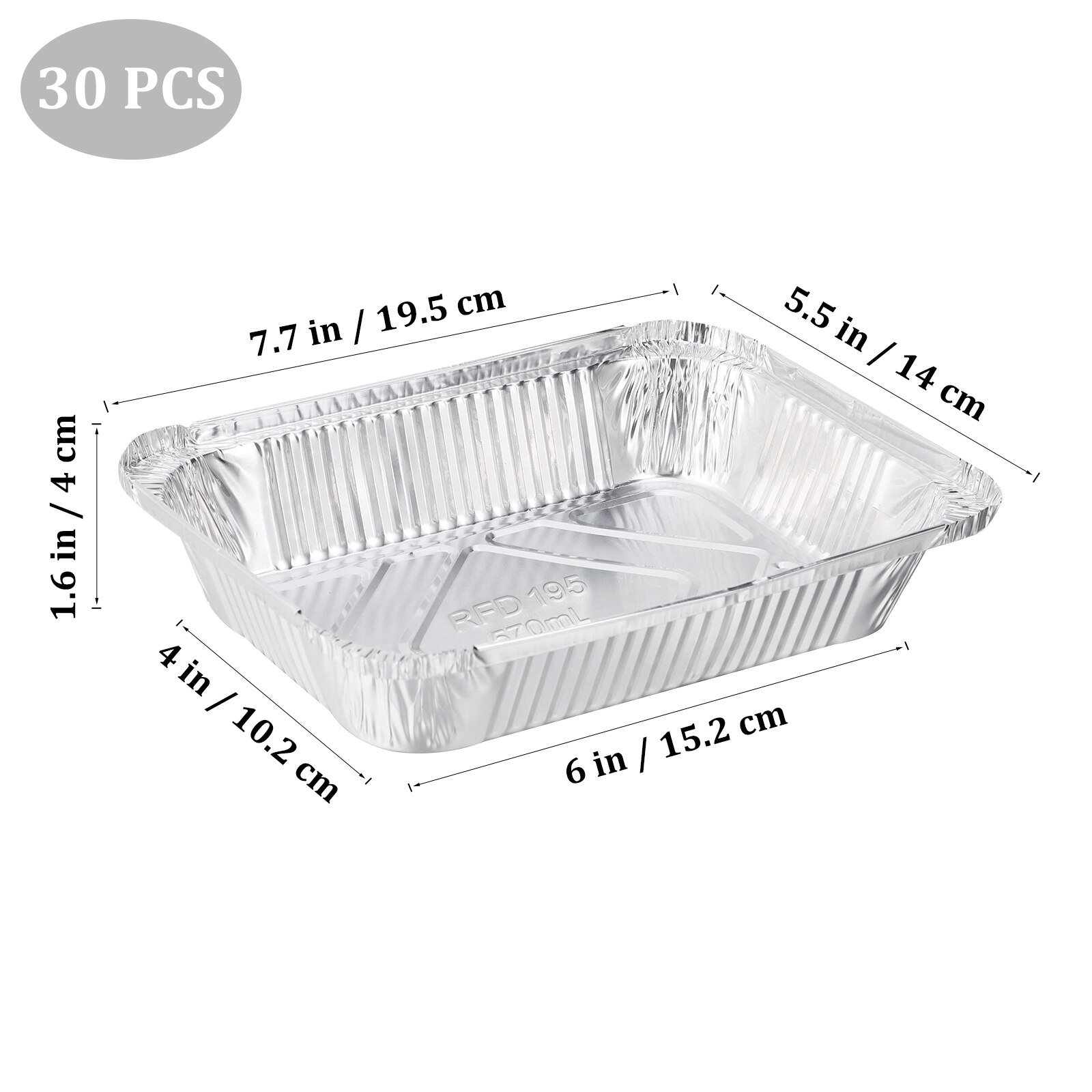 30pcs 570ml Disposable BBQ Drip Pan Tray Aluminum Foil Tin Liners for Grease Catch Pans Replacement Liner Trays For barbecue