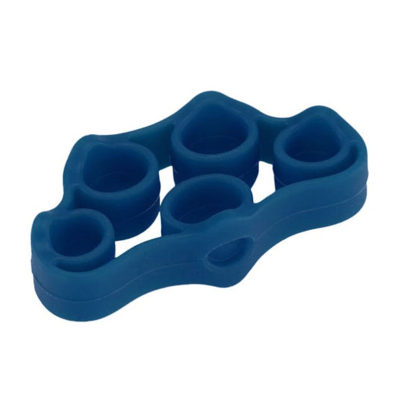 Silicona deportes dedo agarre fuerza entrenador resistencia mano agarre muñeca estirador expansor de dedo ejercicio dedo resistencia: Azul oscuro