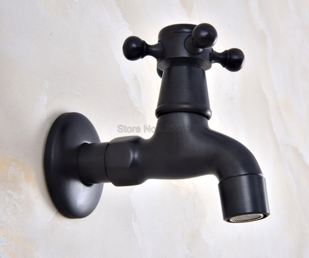 Black Oil Rubbed Bronze Wall Mounted Cross Handles Washing Machine Tap Water Tap tav339