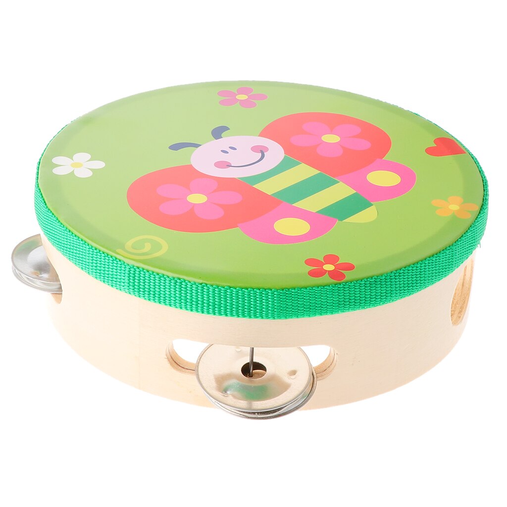 Speedy Monkey Tamburin Für Kinder – 17,7 X 17,7 X 4,5 Cm, Holz Mit 6 Bunten Schellen, FSC-zertifiziert