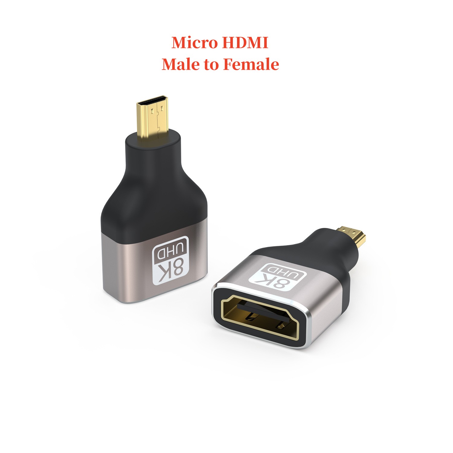 Adattatore HDMI 2.1 da 90 gradi mini porta micro HDMI per uscita video HDR 8K 60Hz 4K 120Hz 48Gbps compatibile con computer portatile TV HD: BIANCO