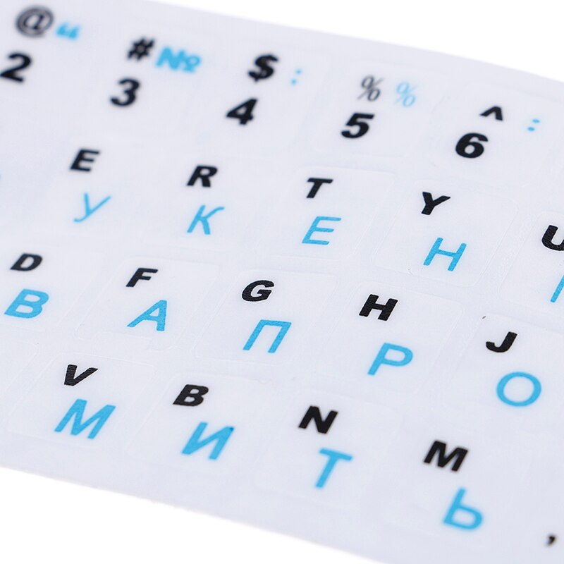 Standard Waterproof Russian Language Keyboard Stickers Layout with Button Letters Alphabet for Computer Keyboard Protective Film