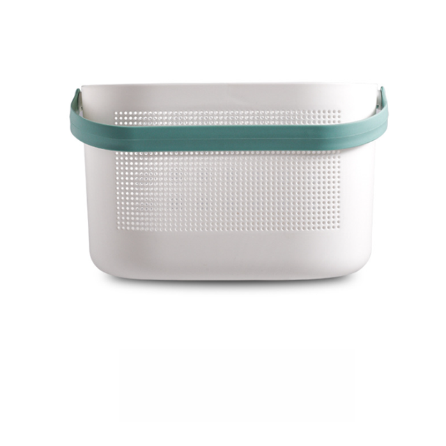 Bathroom Storage Basket Japanese-style Plastic Toiletry Storage Basket Large Hollow Bath Basket Bathroom Portable Bath Basket: Dark pine green