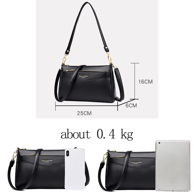 Oude Tang Pu Lederen Schoudertassen Voor Vrouwen Winter Luxe Black Crossbody Sac een Belangrijkste