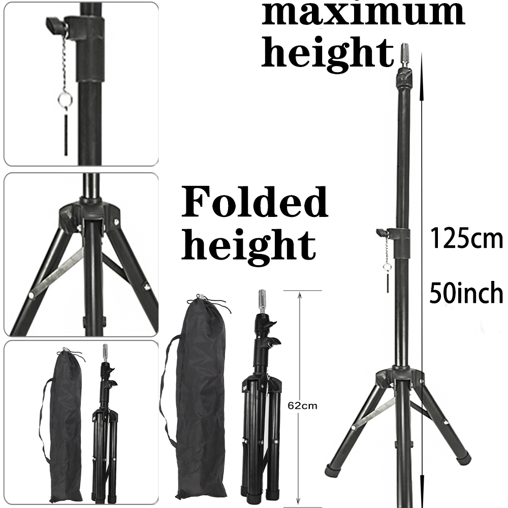 125Cm Mannequin Hoofd Houder Statief Voor Kappers Salon Training Hoofd Sterke Verstelbare Pruik Stand Statief Voor Pruik Maken