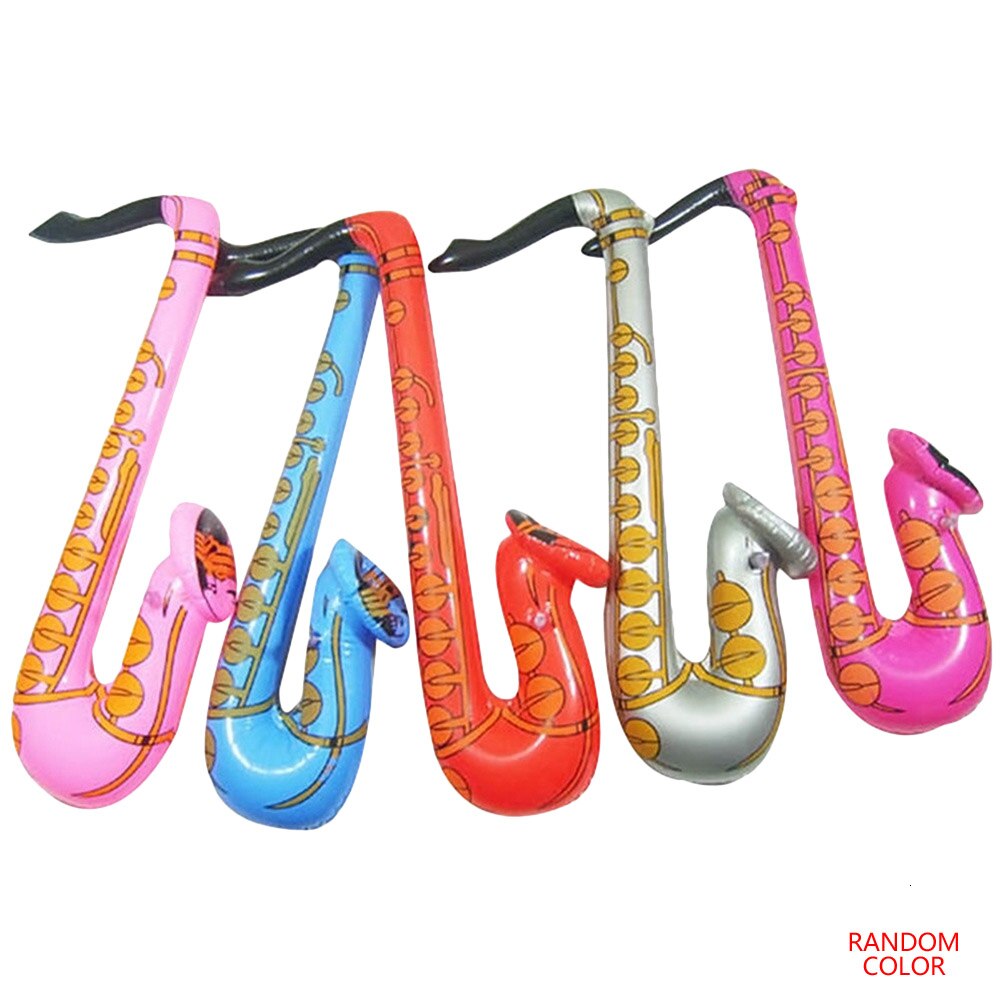 Opblaasbare Gitaar Trompet Kinderen Speelgoed Instrument Spelen Muziek Plezier Hoorn Accessoires Voor Party Willekeurige Kleur Ballon Inflable Airtrack: Black