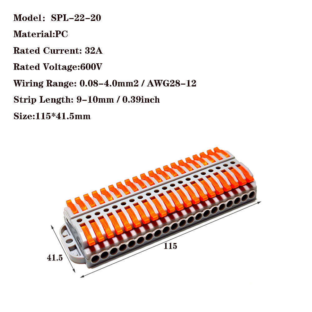Wire Connectors 2-12 pin screw fixing push-in Quick Docking Cable Universal compact Electrical Wiring Terminal Block Connector: Red