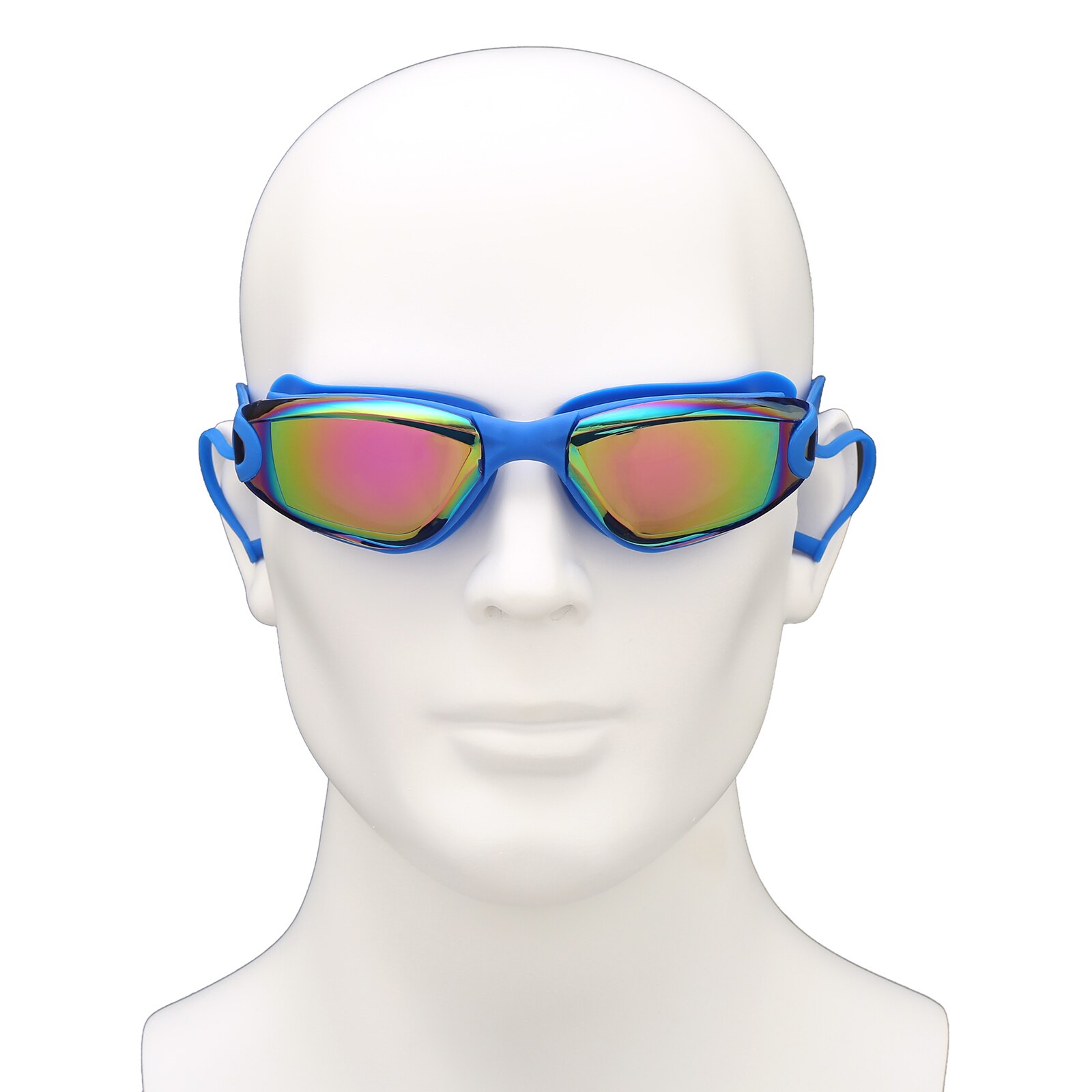 Clear Comfortabele Zwembril Met Oordopjes Uv-Anti-Fog Zwemmen Bril: Deep Blue