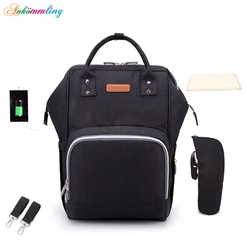 Luiertas Ankommling Wanneer Europa En Amerika Stijl Schouder Mother 'S Bag Verbeterde Multi-Functionele Mama Bag: Black