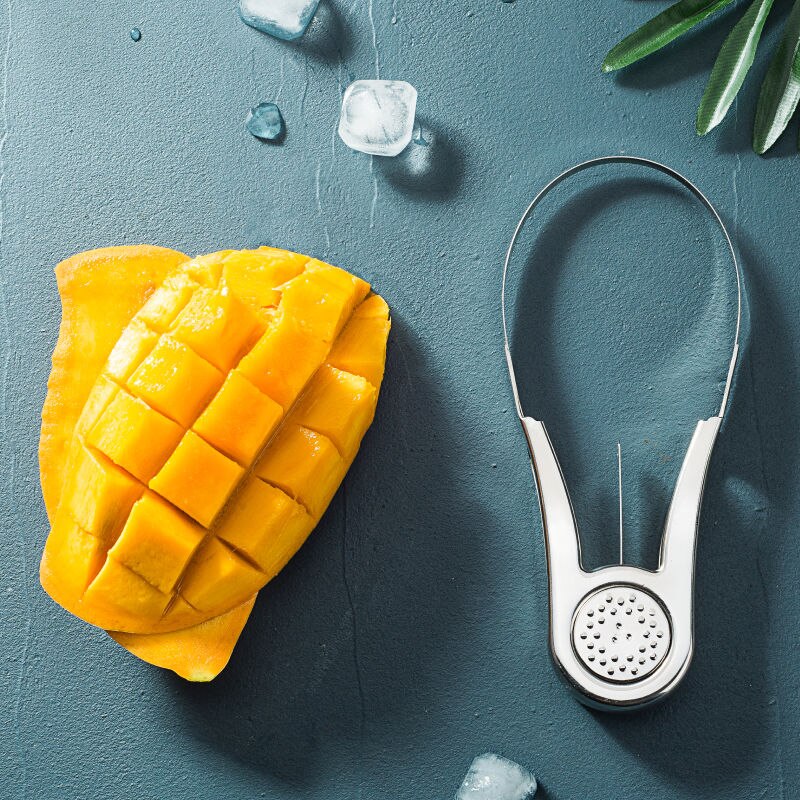 Kreative Mangos Obst Cutter Maschine Fleisch Separator Edelstahl Mango schneiden Küche Gerät Zubehör