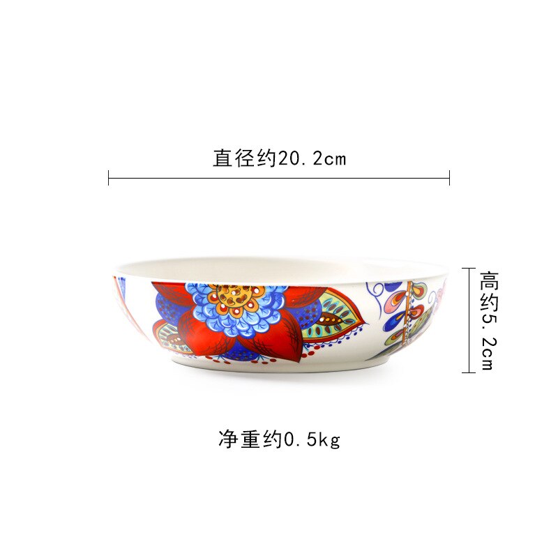 steak plate bowl cup set western dish ceramic plate dish dish personality home fruit plate breakfast plate: 5