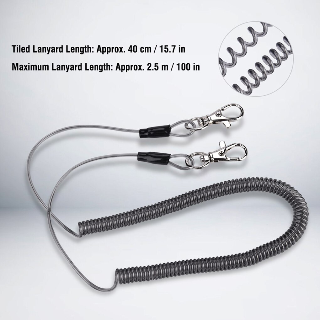 Intrekbare opgerolde vislijn veiligheidskoord vishengel anti-verlies riem met s-vormige gesp visgerei