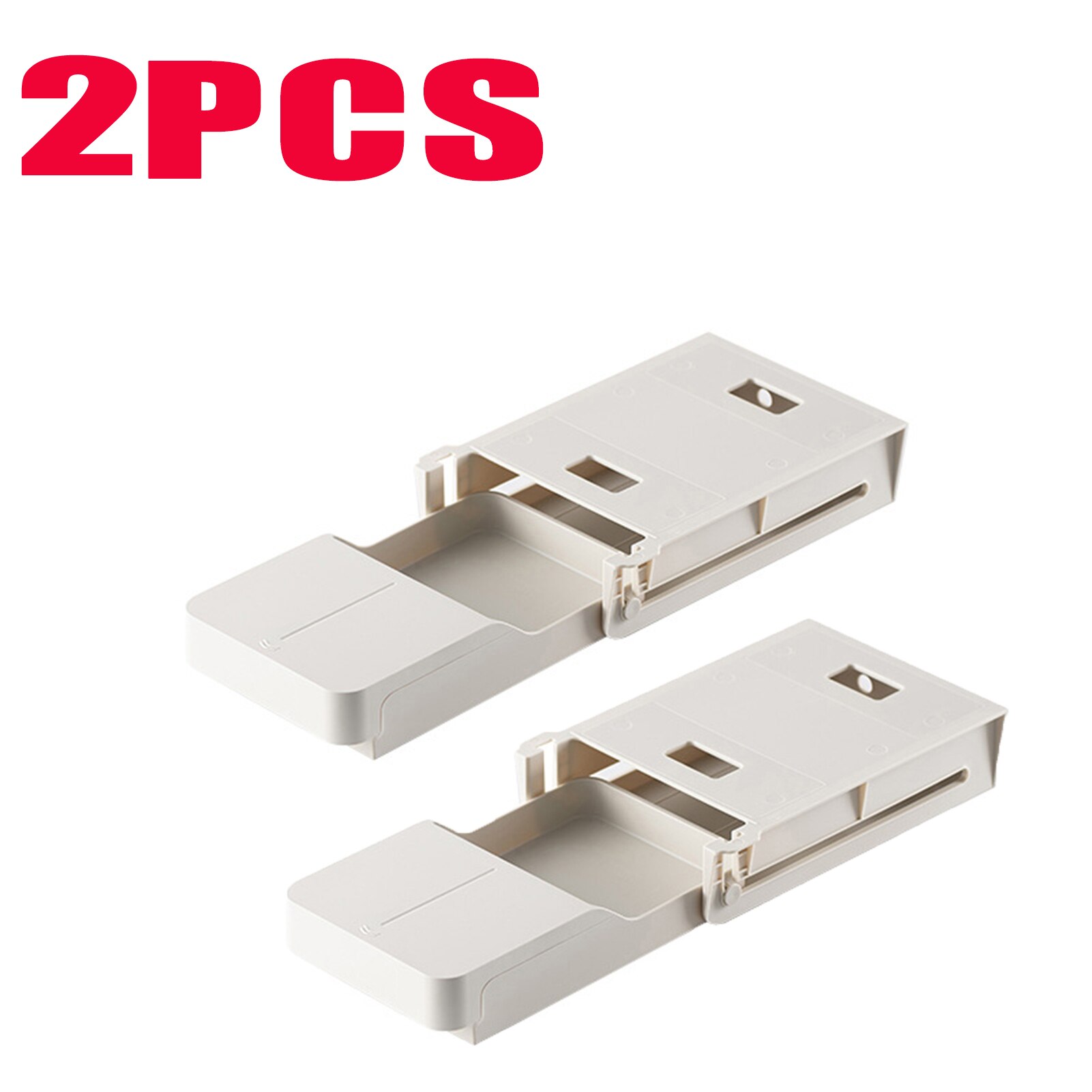 Self Stick Pencil Tray Under Desk Drawer Organizer Table Storage Box Self-adhesive Hidden Organizer Office Stationery Organizer: 2pcs 02 small