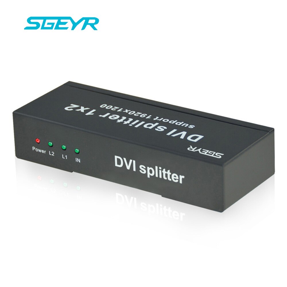 2-Port DVI Splitter 1x2 Dual Link DVI-D Resolution Up to 1920x1080 DVI Video Splitter 1 in 2 Out DVI Splitter with Power Supply