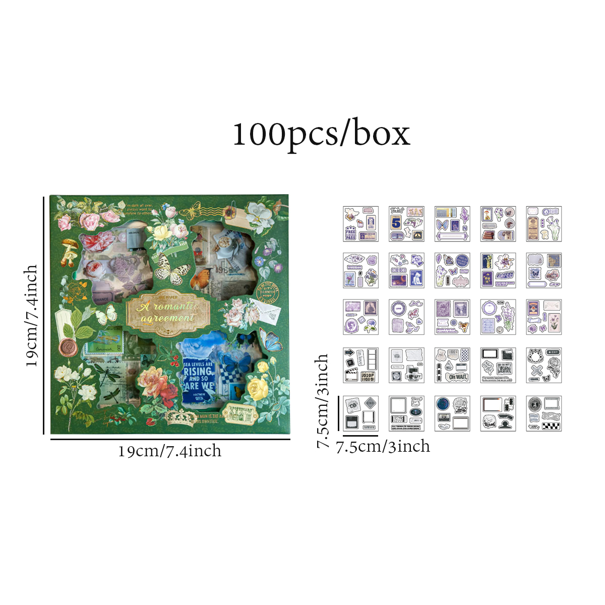 Mr.paper Aesthetic Stickers Custom Bottle Sticker Labels Stationery Mushroom Scrapbooking Art Supplies Romantic Date Stamp