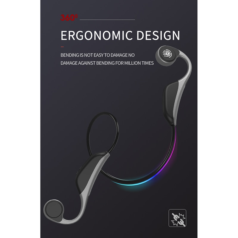 V9 Wireless Bluetooth 5.0 Headphones Bone Conduction Earphone Outdoor Sport Headset with Microphone Headsets PK Z8 Headset