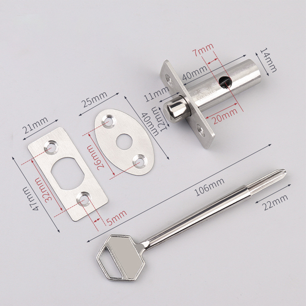 Channel Lock Tube Well Lock Access Hole Invisible Door Lock Stainless Steel Hiddens Manager Lock Well Lock Key Mortise Lock: Bronze