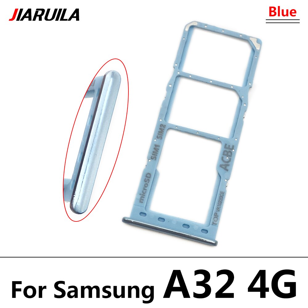 Emplacement pour carte SIM, pour Samsung Galaxy A32 4G A52 A72, remplacement de remplacement, support de carte SD, adaptateur + broche: A32 4G Blue