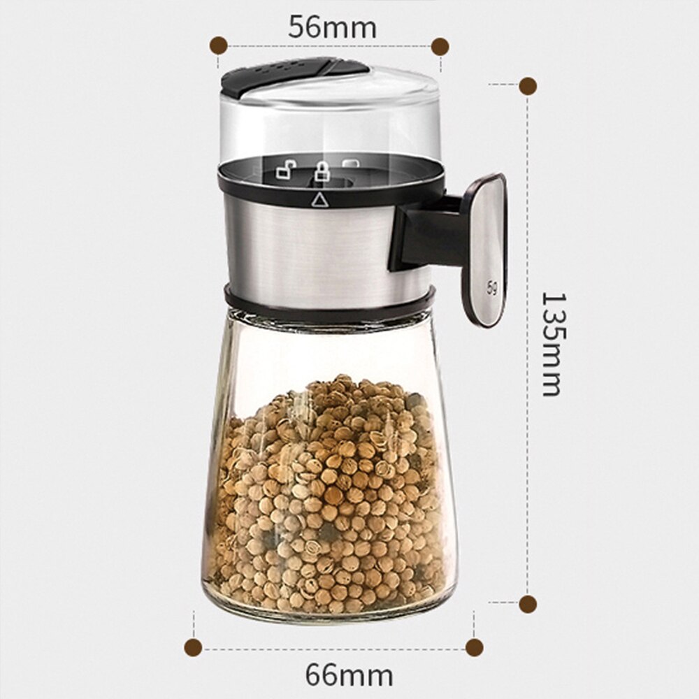 Push-type salt dispenser kan salt sukker flaske krydderi peber shaker krydderi push type krukke til køkken bekvemmelighed