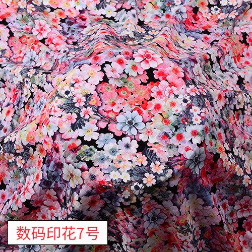 High Grade Digital 3D Printing Cotton Silk Fabric Dress Brocade Sewing By The Meter Floral Plant Color Geometric Printed DIY: Digital printing 7