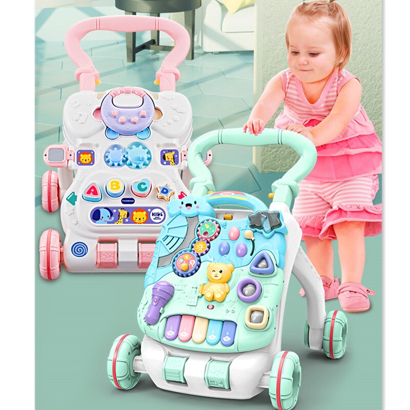 Baby rollator vogn anti-rollover walk walking rollator baby legetøj 6-7-18 måneder
