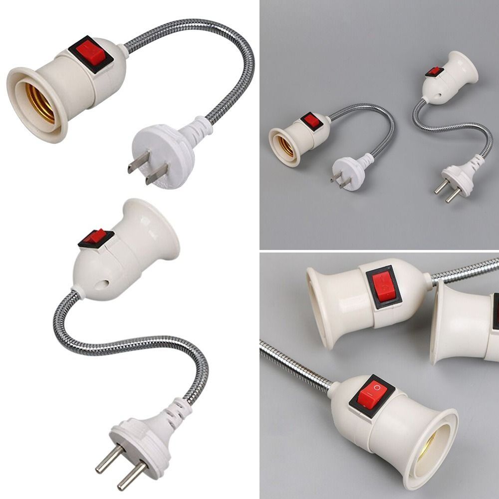 E27- fatning pærefatning lysfatning med afbryder eu us uk stik lampefatning energibesparende led bordlampe led-sokkel lampesokkel
