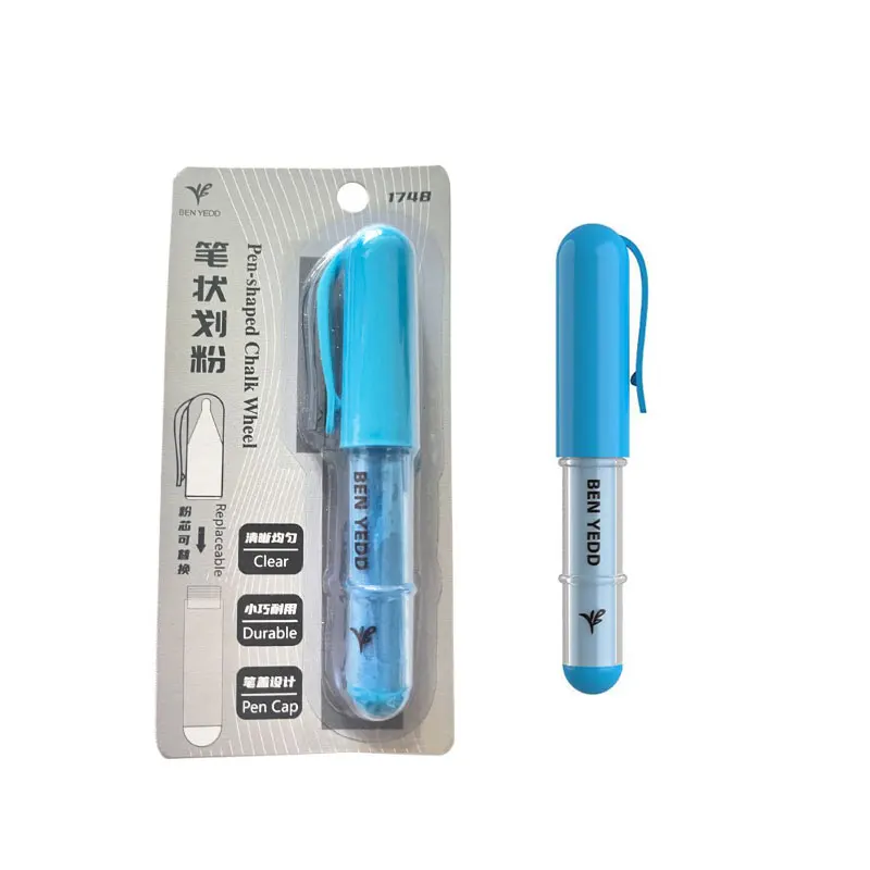 YOMDID-tija de sastre en forma de bolígrafo, rueda de tiza portátil, delineador de sastre DIY, herramienta de marcado para costeros, accesorios de costura de sastrería: Amarillo claro