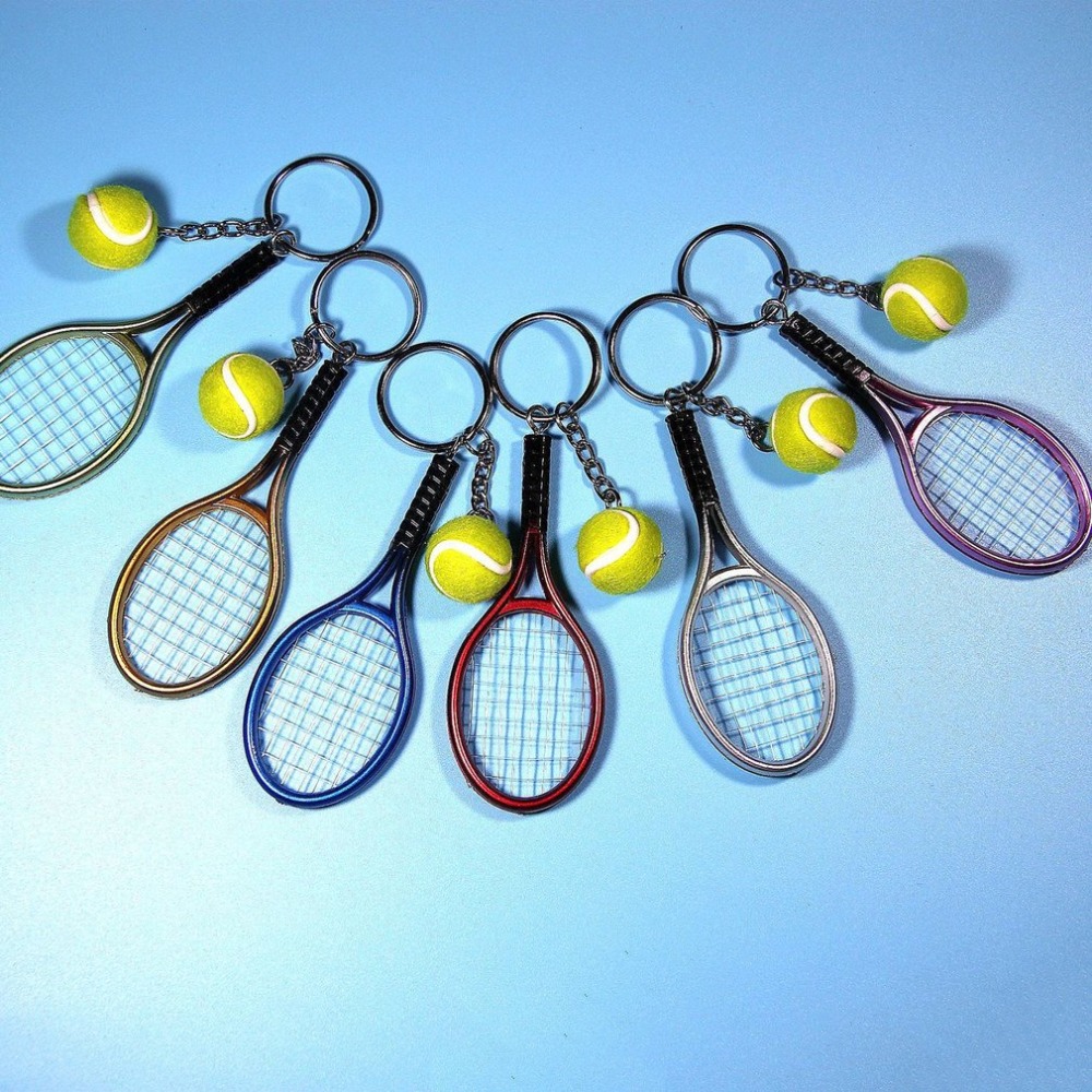 Mini raquette de Tennis en métal, faite à la main, Souvenir mignon, Tenis, balle, porte-clés, sport, vélo, voiture, porte-clés, nouveauté, , tendance