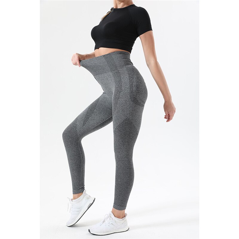 Vrouwen Naadloze Yoga Leggings Push Up Hoge Taille Tummy Controle Workout Gym Sportwear Fitness Sport Booties Running Vrouwelijke Broek: Gray Leggings / L