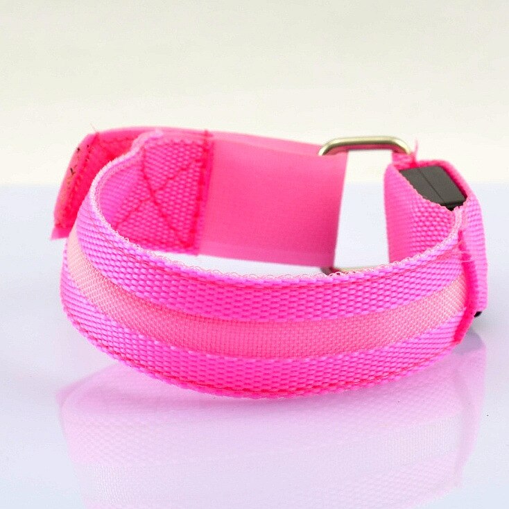 USB draussen LED Nacht Laufen Licht Armbinde Sicherheit Reflektierende warnen Licht Armbinde Blinkt Gürtel: Rosa