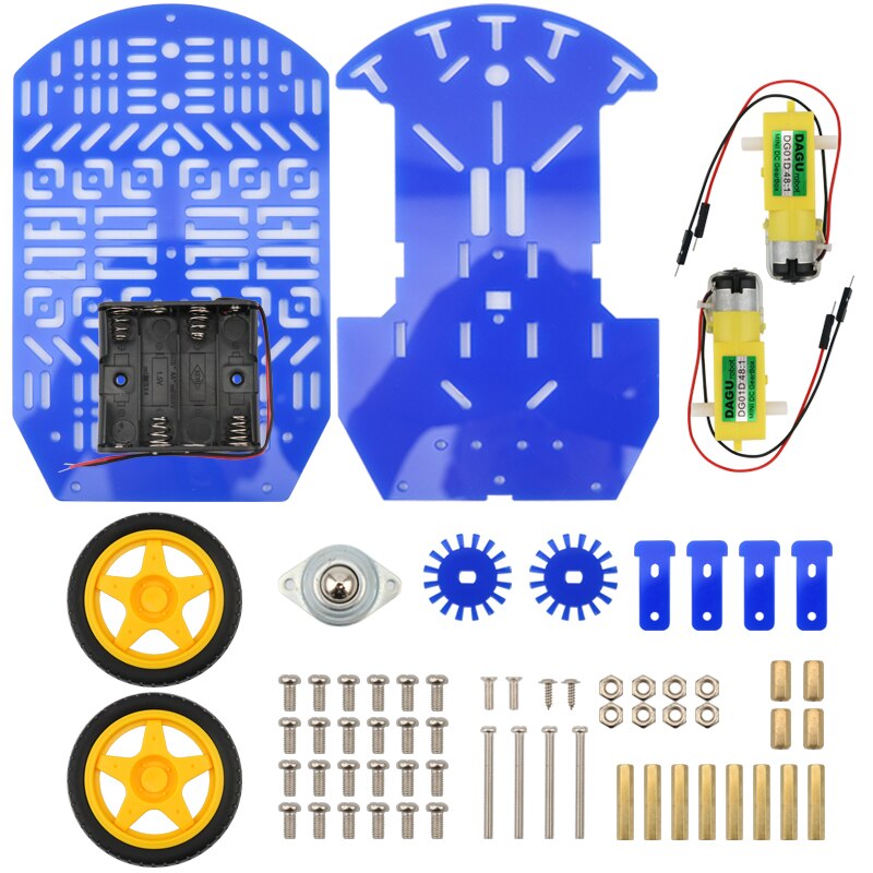 Akryl 2wd platform robot chassis arduino uddannelse smart bil diy robot bil med hastighedskode