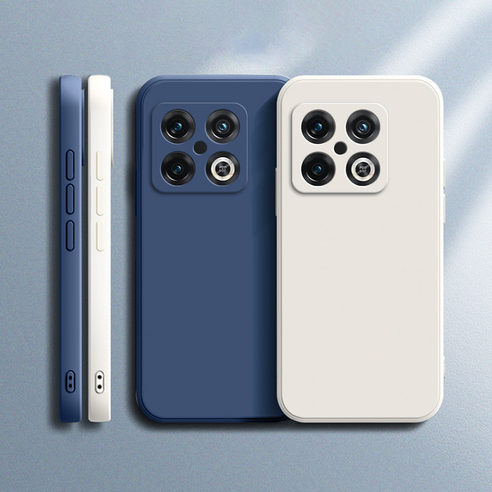Coque de téléphone antichoc de luxe pour Oneplus 10 Pro 10T 10R 10Pro 5G, coque arrière souple originale en Silicone liquide carré Simple