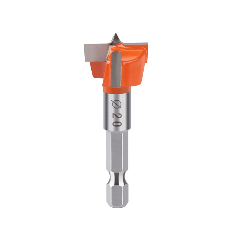 16-35Mm Tungsten Carbide Hout Scharnier Boring Boor Forstner Gatenzaag Met 1/4 Hex schacht Voor Plactic Hout: 20mm