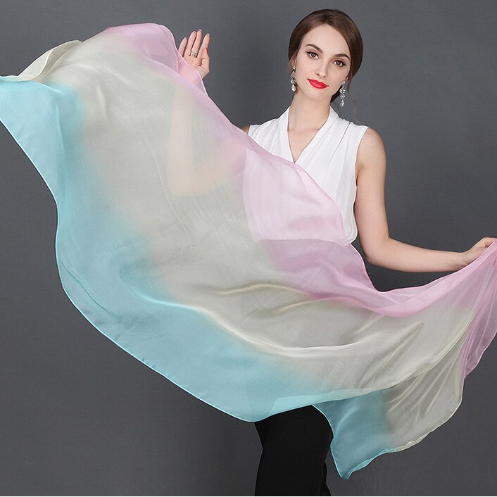 100% moerbei zijde sjaal natuurlijke echte zijde Vrouwen Lange sjaals Sjaal Vrouwelijke hijab wrap effen kleur 180x70 CM: 3