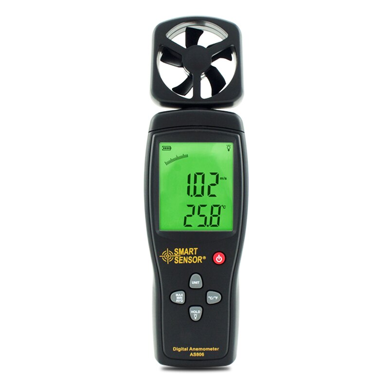 Professionele Digitale 0-45 M/s Luchtstroom Meter Anemometer Wind Speed Draagbare Anemometer Thermometer Air Flow Speed Meter