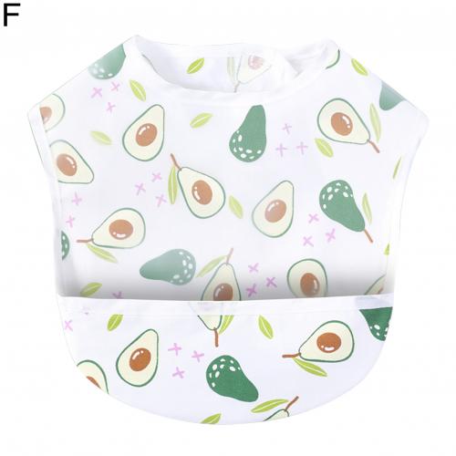 Tablier à manches longues pour enfants, dessin d&#39;alimentation, décolleté réglable, imperméable, doux, attrape-nourriture, bavoirs: F