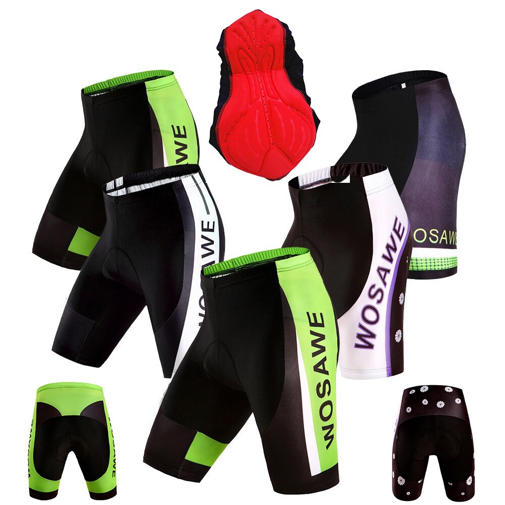 Wosawe høyelastiske sykkel-motorsykkelshorts til menn 3d polstrede støtsikker hurtigtørkende pustende mtb-sykkel-terrengsykkelshorts