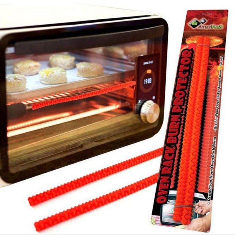Oven Rack Guards 4 Pack Heat Resistant Silicone Oven Rack Shields 14 Inches baking anti-scalding rack Edge Protector Rack Strip