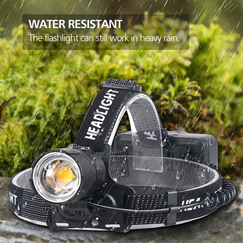 100000LM XHP70.2 LED Scheinwerfer XHP70 Gelb Weiß LED Scheinwerfer Angeln Camping Zoomen USB Aufladbare Taschenlampe Verwenden 3*18650 batterien