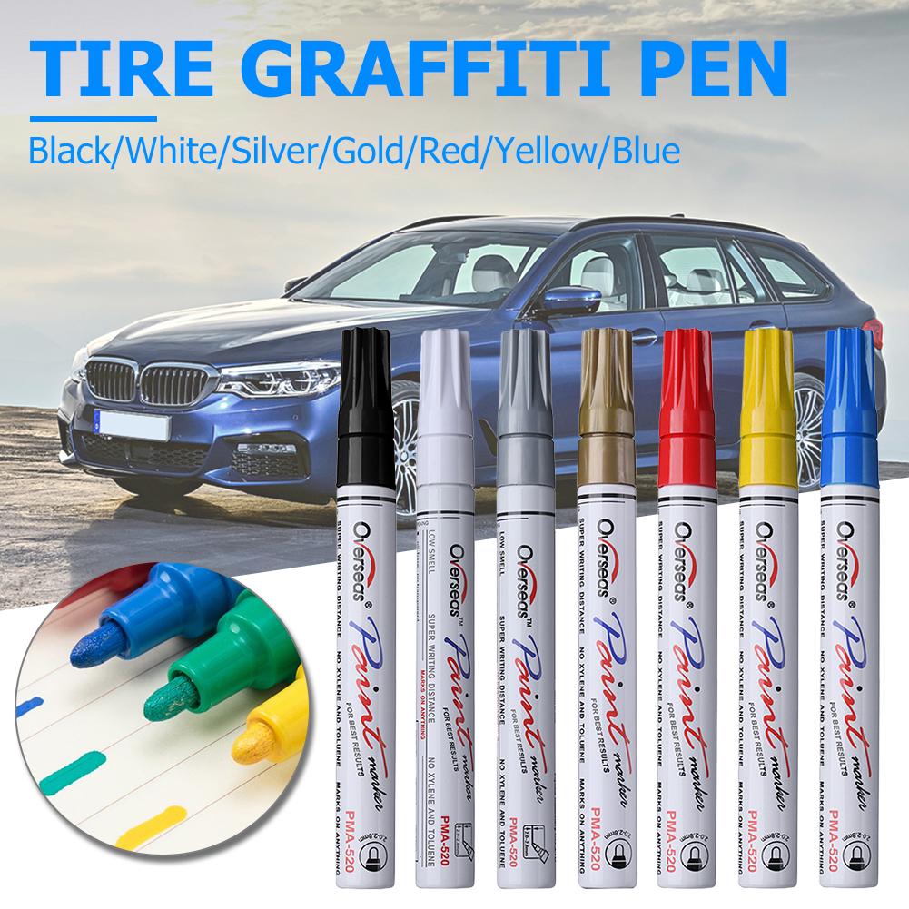 Marcador permanente de pintura impermeable Universal para neumático de coche marcador oleoso Graffiti fuerte cobertura para caucho Metal madera vidrio