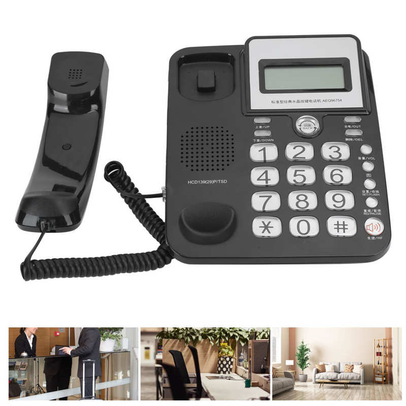 AEQ96754 Large Button Desk Phone ID Caller Single Wired Corded Telephone for Home Office Corded Telephone