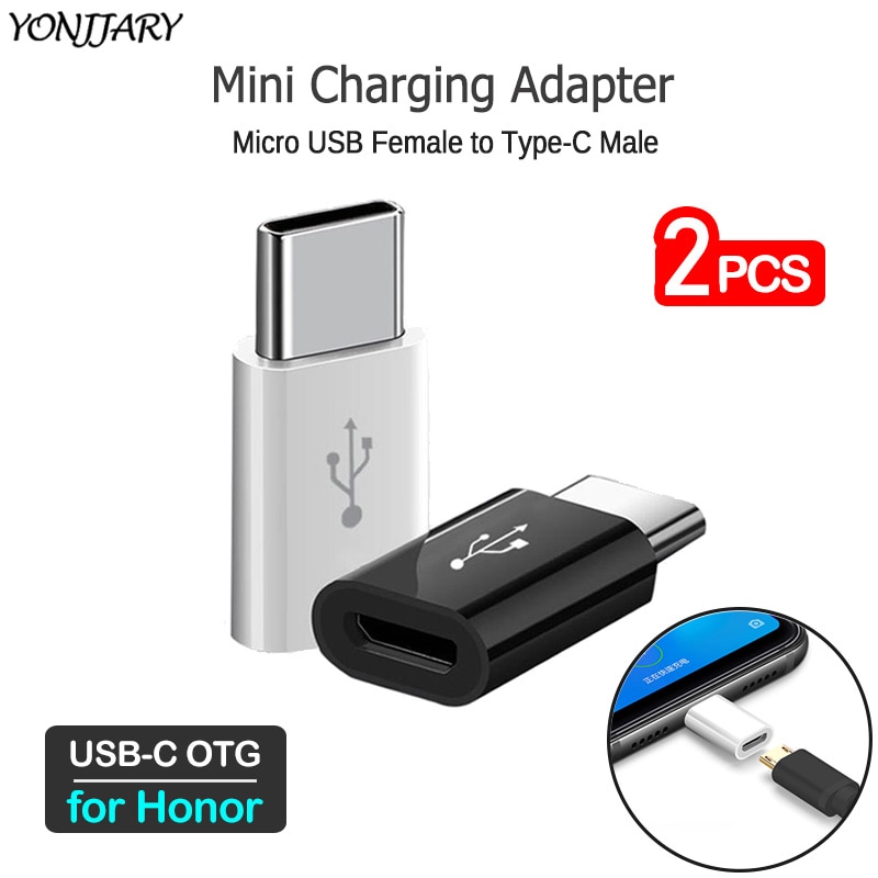 2 Stuks Usb C Naar Micro Opladen Converter Voor Huawei Honor 30 20 10 9 9X Pro 20S 30S V20 V30 Pro Play Telefoon Type-C Otg Adapter