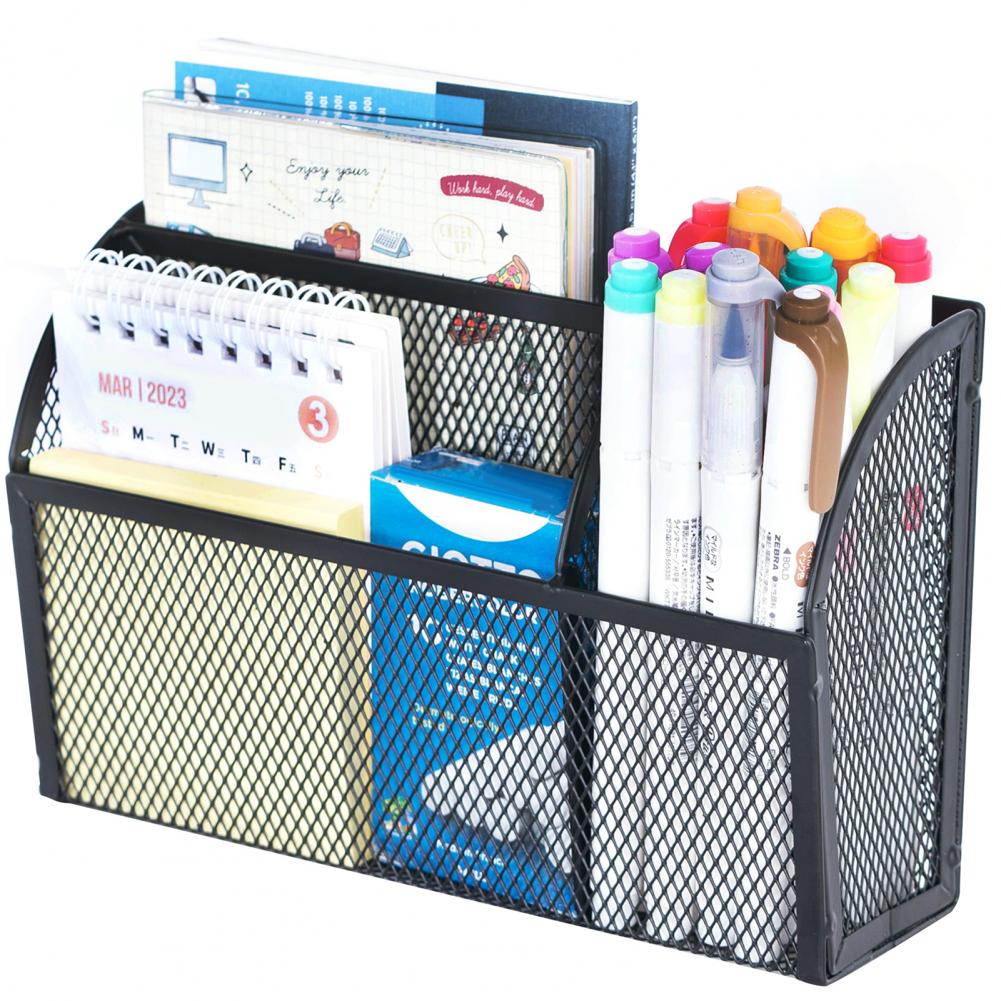 Magnetischer Metallstift Halfter 3 Fächer Kühlschrank Whiteboard Schul bürobedarf Schreibwaren Lagerung Organizer Gestell für Whiteboard: Schwarz